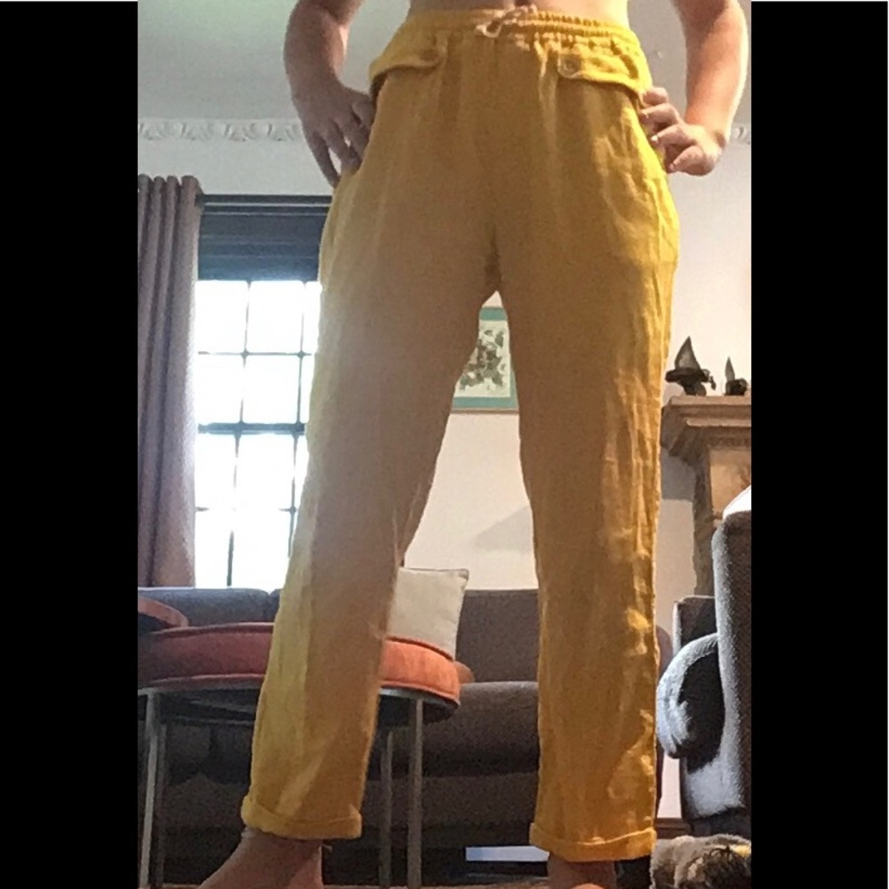 Yellow flowy Zara Girls pants.